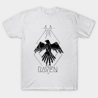 Raven Indian Tattoo Style T-Shirt